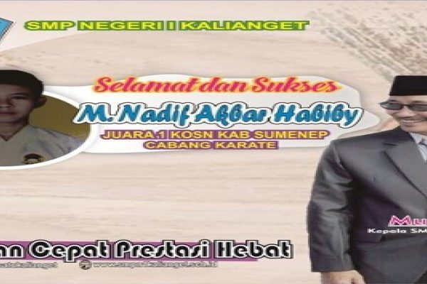 Siswa SMPN 1 Kalianget Juara 1 KOSN Kabupaten Sumenep Cabang Karate